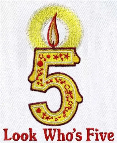 Birthday Candle Embroidery Design Low Price