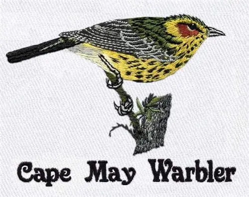 Cape May Warbler Embroidery Design Hot Deal