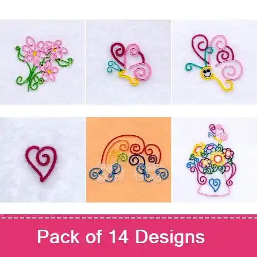 Professional Grade Spring Time Swirls Embroidery design pack by Starbird Inc, Embroidery Packs on EmbroideryDesigns.com