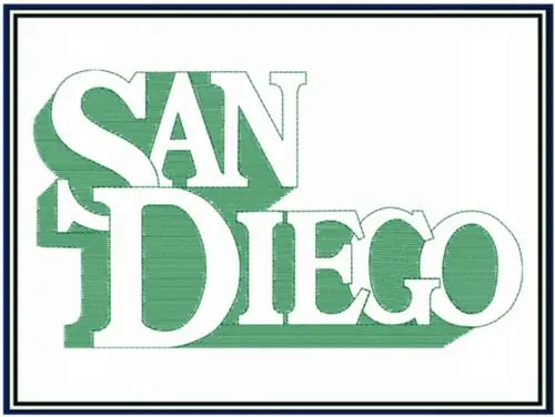 Original San Diego Embroidery Design