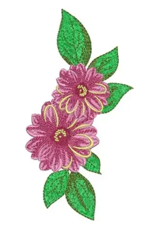 Flowers Embroidery Design Premium