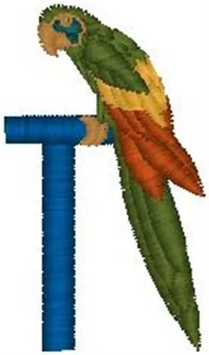 Parrot On Perch Embroidery Design Exclusive