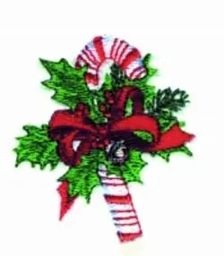 Free Delivery Candy Cane Holly Embroidery Design