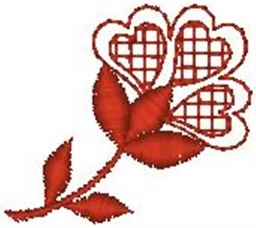 Red Heart Flower Embroidery Design Final Sale