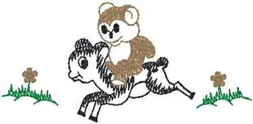 Bear Riding Deer Embroidery Design Price Cut