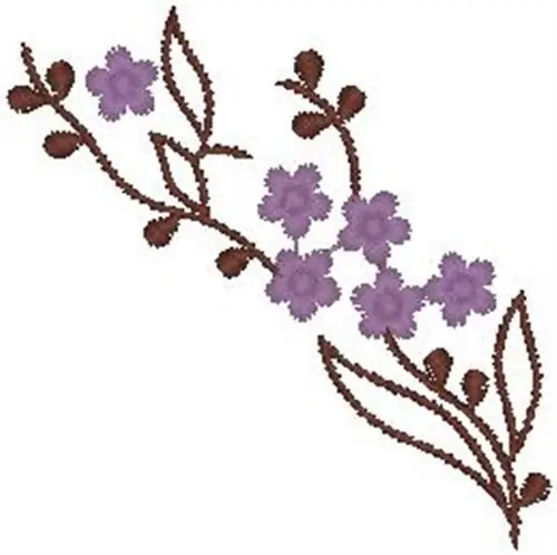 Flowers On Vine Embroidery Design Certified
