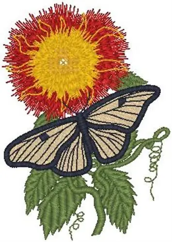 Special Offer Sunflower Butterfly Embroidery Design