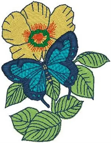 Butterfly Pansy Embroidery Design Limited Offer