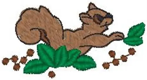 Today Only Squirrel With Berries Embroidery Design