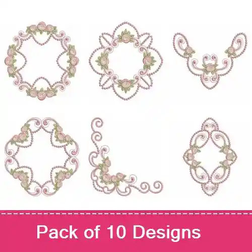 Heirloom Elegant Rose 3 Embroidery design pack by Wind Bell Embroidery, Embroidery Packs on EmbroideryDesigns.com Top Rated