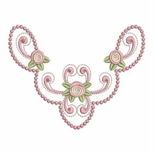 Elegant Rose Embroidery Design Genuine