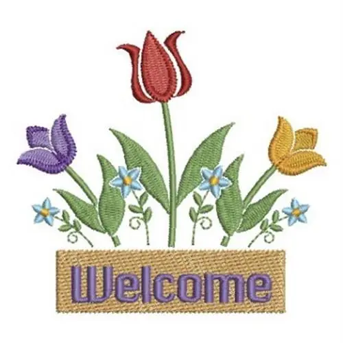 Tulip Welcome Embroidery Design Flash Sale