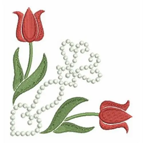 Buy Direct Tulip Corner Embroidery Design