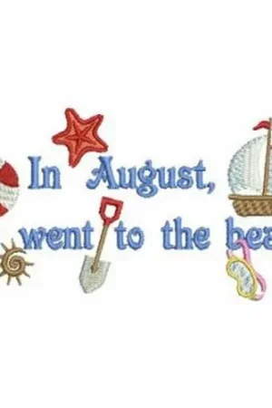 August Beach Embroidery Design Hot Deal