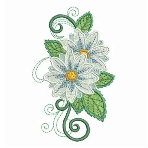 Daisy Border Embroidery Design No Minimum Order