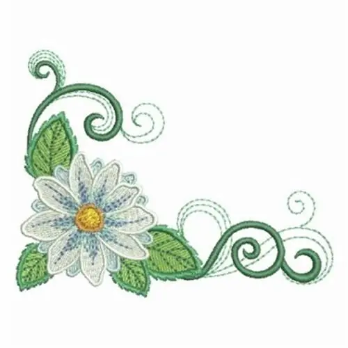 Trusted Brand Daisy Corner Embroidery Design