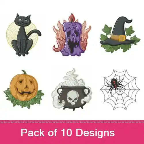 Next Day Delivery Halloween Painting 001 Embroidery design pack by Wind Bell Embroidery, Embroidery Packs on EmbroideryDesigns.com