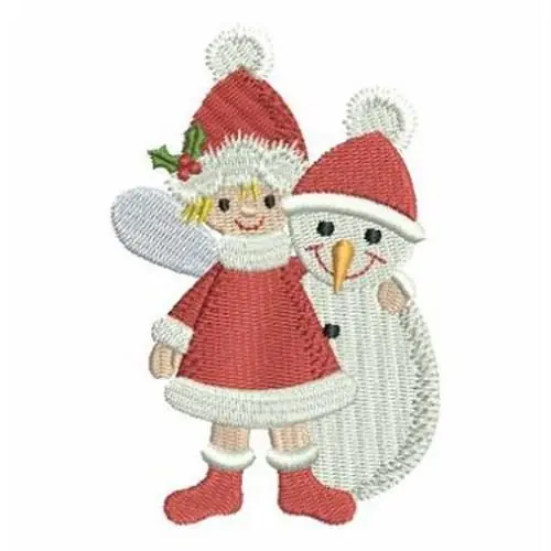 Snowman Angel Embroidery Design Bargain