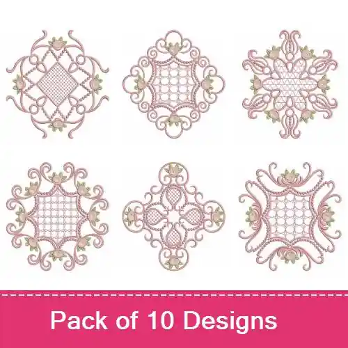 Fabulous Heirloom Rose 1 Embroidery design pack by Wind Bell Embroidery, Embroidery Packs on EmbroideryDesigns.com Fast Shipping