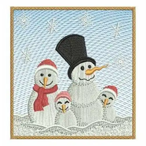 Snowman People Embroidery Design In Demand