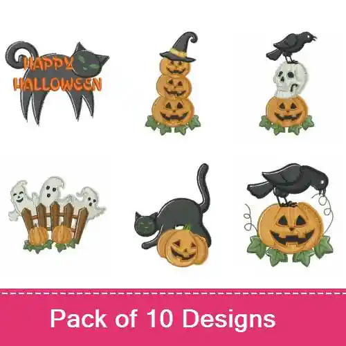 One Day Deal Halloween Paintings Embroidery design pack by Wind Bell Embroidery, Embroidery Packs on EmbroideryDesigns.com