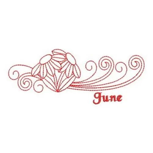 One Day Deal Redwork June Border Embroidery Design