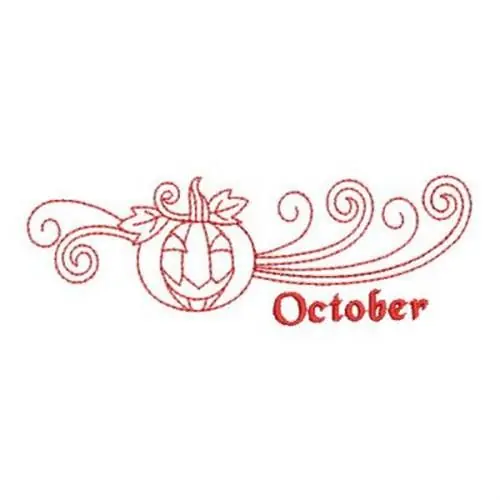 Redwork October Border Embroidery Design Buy Today