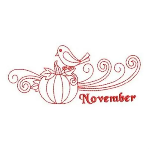 Deal Redwork November Border Embroidery Design