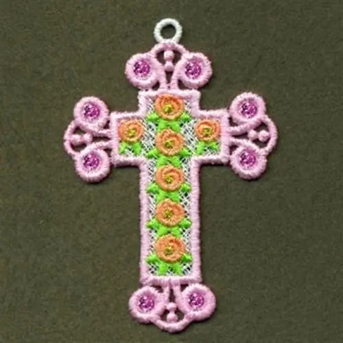 New Release FSL Roses Cross Embroidery Design
