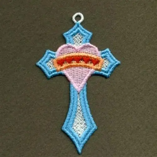 Mega Sale FSL Heart Banner Cross Embroidery Design