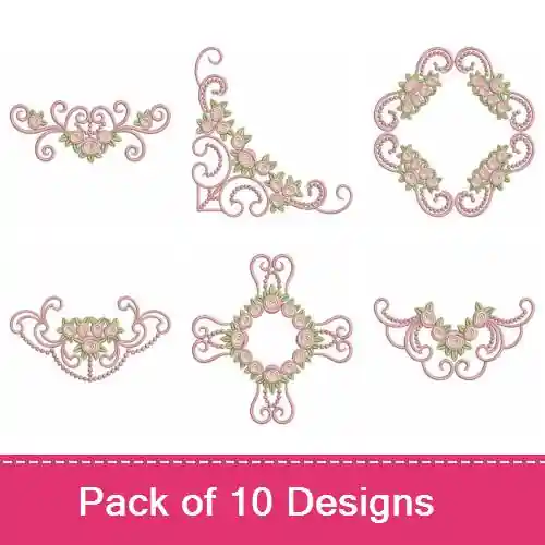 Trusted Brand Heirloom Rose Embroidery design pack by Wind Bell Embroidery, Embroidery Packs on EmbroideryDesigns.com