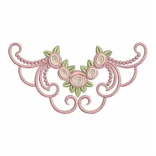 Modern Floral Roses Embroidery Design