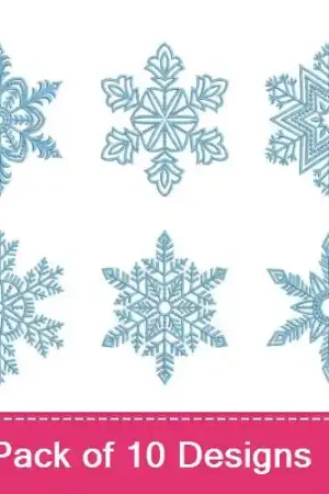 Blue Snowflake Embroidery design pack by Wind Bell Embroidery,  Embroidery Packs on EmbroideryDesigns.com Free Returns