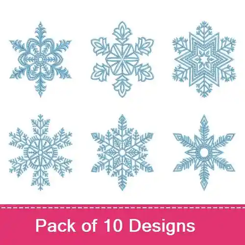 Blue Snowflake Embroidery design pack by Wind Bell Embroidery, Embroidery Packs on EmbroideryDesigns.com Free Returns