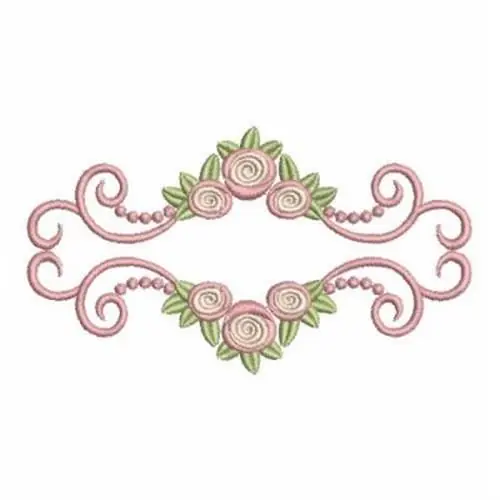 Swirl Rose Border Embroidery Design Viral