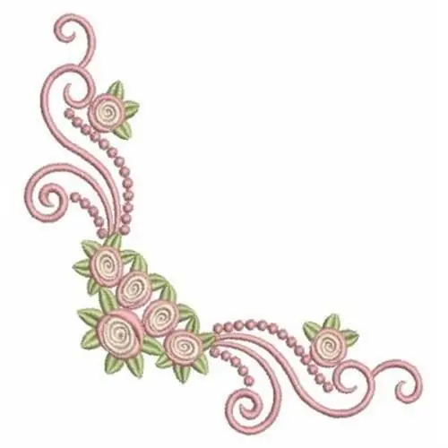 Holiday Sale Corner Roses Embroidery Design