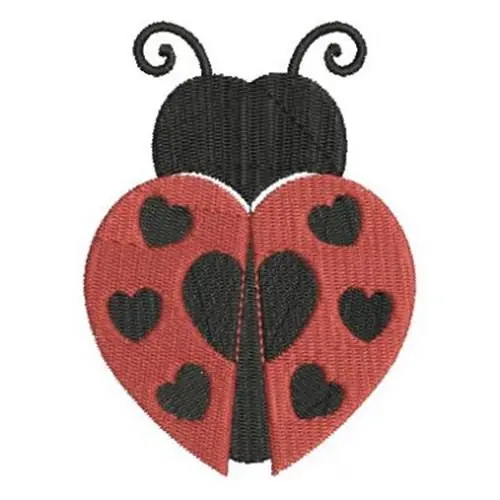 Creative Ladybug Heart Embroidery Design Bargain
