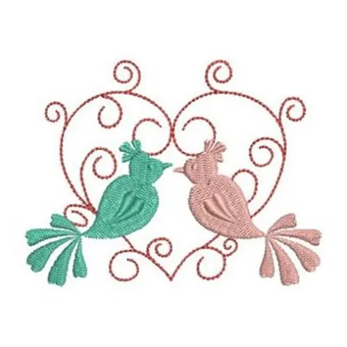 Creative Birds Heart Embroidery Design Hassle-Free Returns