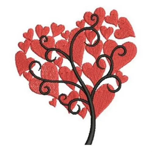 Creative Tree Heart Embroidery Design Professional Grade