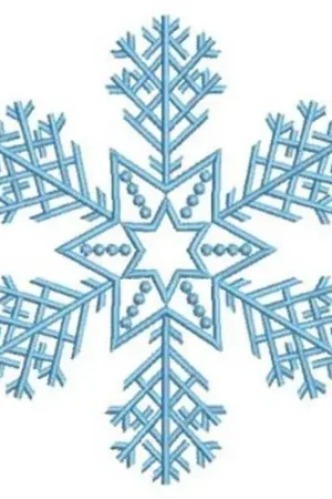 Blue Snowflake Embroidery Design Clearance