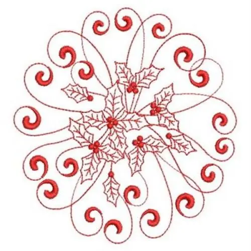 Discount Christmas Holly Embroidery Design