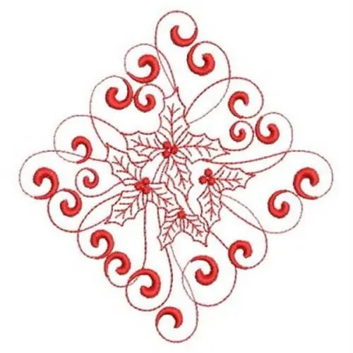 Seasonal Sale Christmas Holly Embroidery Design