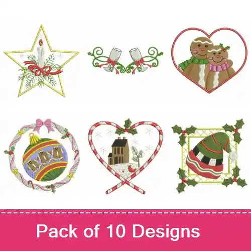 Christmas 3 Embroidery design pack by Wind Bell Embroidery, Embroidery Packs on EmbroideryDesigns.com Special Discount