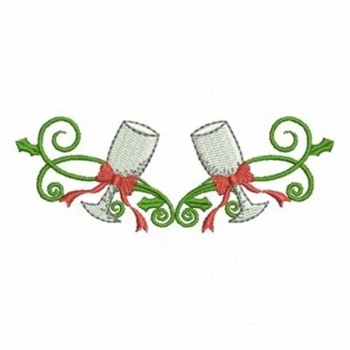 Christmas Cups Embroidery Design Authentic