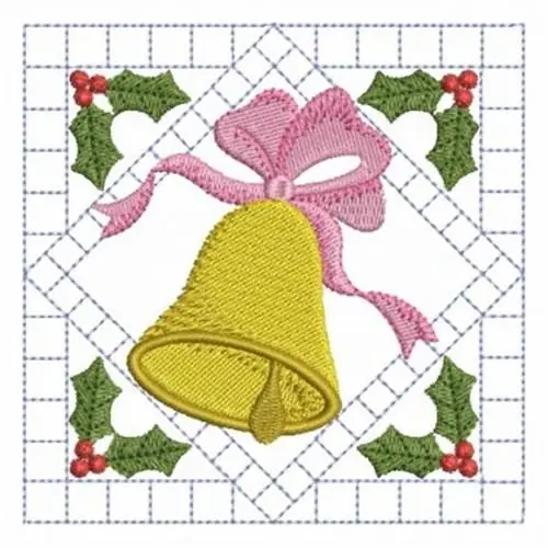 Christmas Bell Embroidery Design Flash Sale
