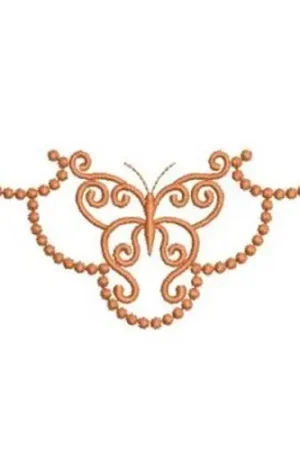 Worldwide Shipping Delightful Butterfly Embroidery Design