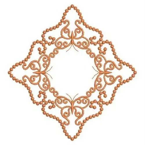 Factory Price Square Butterfly Embroidery Design