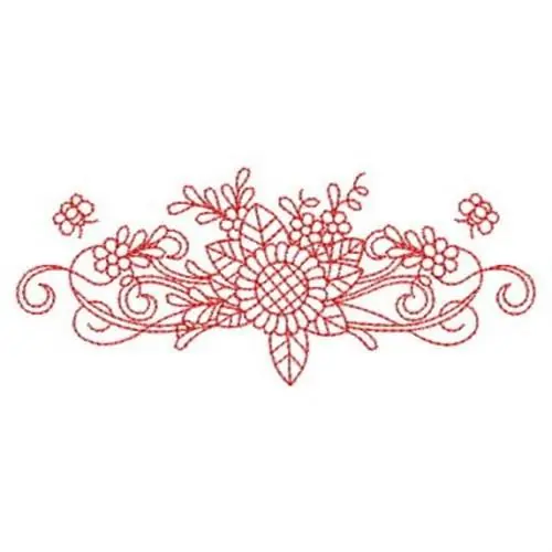 Redwork Border Sunflower Embroidery Design Special Offer