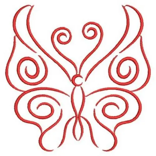Redwork Butterfly Embroidery Design Brand New
