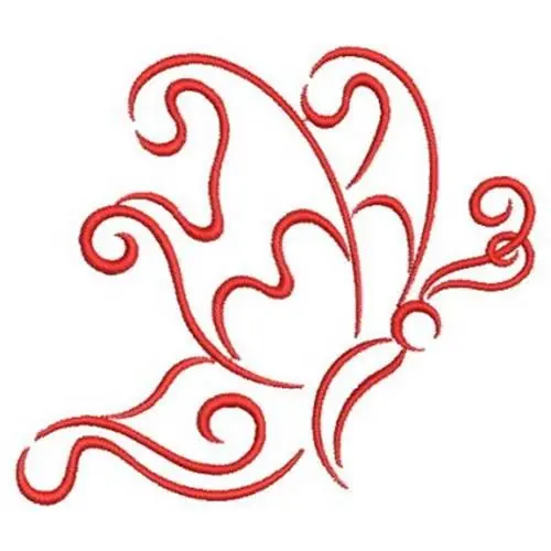 Redwork Simple Butterfly Embroidery Design Latest